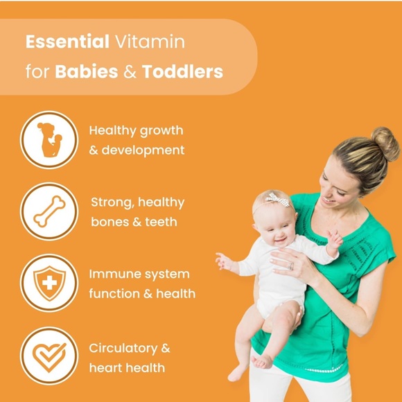 Organic Vitamin D Drops for Babies | 100% Plant-Based, 180 Servings 400 IU - Picture 3 of 8